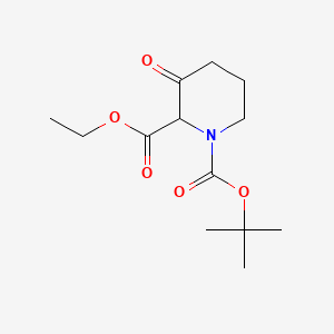 1-tert-Butyl 2-ethyl 3-oxopiperidine-1,2-dicarboxylate chemical structure (CAS 1245782-62-0)