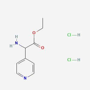 Ethyl 2-Amino-2-(4-pyridinyl)acetate Dihydrochloride chemical structure (CAS 1245782-70-0)