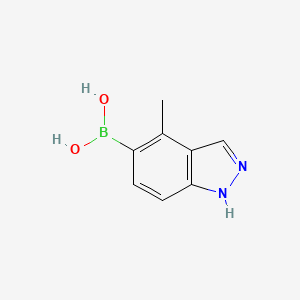 (4-Methyl-1H-indazol-5-yl)boronic acid chemical structure (CAS 1245816-09-4)
