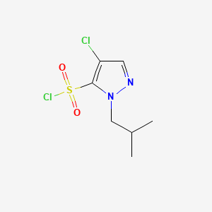 4-Chloro-1-isobutyl-1H-pyrazole-5-sulfonyl chloride chemical structure (CAS 1245823-43-1)