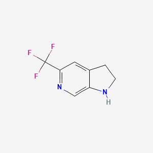 5-(Trifluoromethyl)-2,3-dihydro-1H-pyrrolo[2,3-c]pyridine chemical structure (CAS 1245914-66-2)