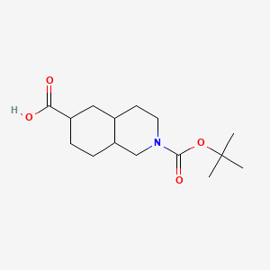 2-(tert-Butoxycarbonyl)decahydroisoquinoline-6-carboxylic acid chemical structure (CAS 1246034-86-5)