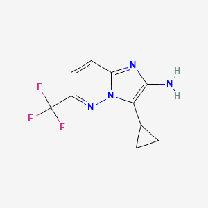 3-Cyclopropyl-6-(trifluoromethyl)imidazo[1,2-b]pyridazin-2-amine chemical structure (CAS 1246218-75-6)