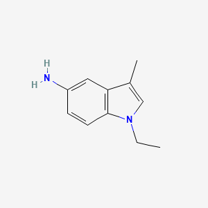 1-Ethyl-3-methyl-1H-indol-5-amine chemical structure (CAS 1246292-62-5)