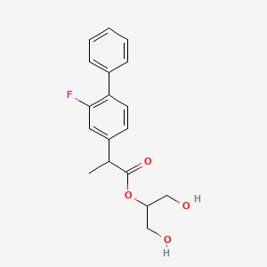 1,3-Dihydroxypropan-2-yl 2-(2-fluoro-[1,1'-biphenyl]-4-yl)propanoate chemical structure (CAS 124635-86-5)