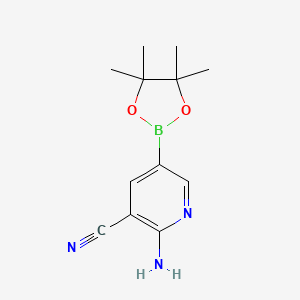 2-Amino-3-cyanopyridine-5-boronic Acid Pinacol Ester chemical structure (CAS 1246372-66-6)