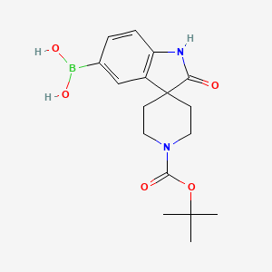 (1'-(tert-Butoxycarbonyl)-2-oxospiro[indoline-3,4'-piperidin]-5-yl)boronic acid chemical structure (CAS 1246372-96-2)