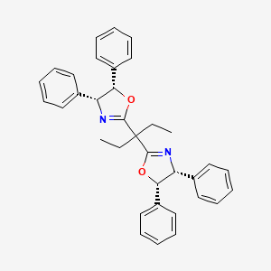 (4R,4'R,5S,5'S)-2,2'-(Pentane-3,3-diyl)bis(4,5-diphenyl-4,5-dihydrooxazole) chemical structure (CAS 1246401-51-3)