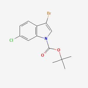 N-Boc-3-bromo-6-chloroindole chemical structure (CAS 1246471-36-2)