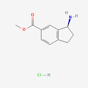 (S)-Methyl 3-amino-2,3-dihydro-1H-indene-5-carboxylate hydrochloride chemical structure (CAS 1246509-66-9)