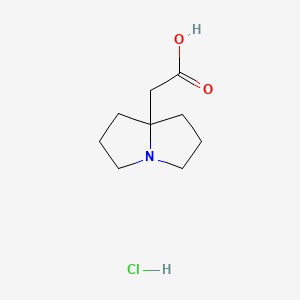 Tetrahydro-1H-pyrrolizine-7a(5H)-acetic acid hydrochloride chemical structure (CAS 124655-63-6)