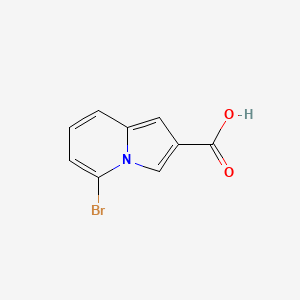 5-Bromoindolizine-2-carboxylic acid chemical structure (CAS 1246552-85-1)