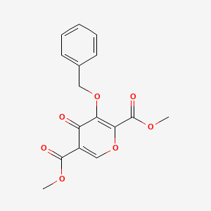 Dimethyl 3-(benzyloxy)-4-oxo-4H-pyran-2,5-dicarboxylate chemical structure (CAS 1246616-66-9)