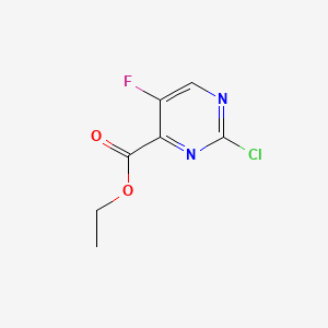 Ethyl 2-chloro-5-fluoropyrimidine-4-carboxylate chemical structure (CAS 1246632-85-8)