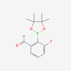 3-Fluoro-2-(tetramethyl-1,3,2-dioxaborolan-2-yl)benzaldehyde chemical structure (CAS 1246633-34-0)