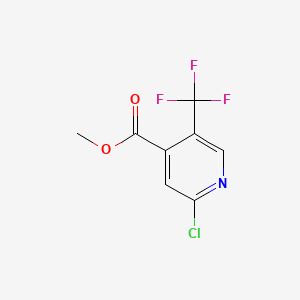 Methyl 2-chloro-5-(trifluoromethyl)pyridine-4-carboxylate chemical structure (CAS 1246685-28-8)