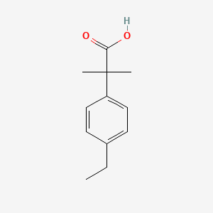 2-(4-Ethylphenyl)-2-methylpropanoic acid chemical structure (CAS 1247119-83-0)