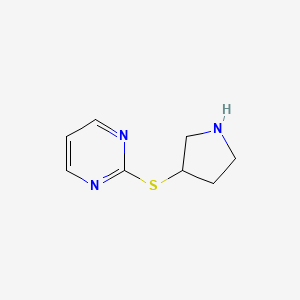 2-(Pyrrolidin-3-ylthio)pyrimidine chemical structure (CAS 1247438-29-4)