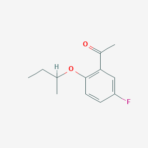 1-(2-(sec-Butoxy)-5-fluorophenyl)ethan-1-one chemical structure (CAS 1247440-24-9)