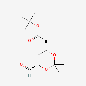 tert-Butyl (4R-cis)-6-formaldehydel-2,2-dimethyl-1,3-dioxane-4-acetate chemical structure (CAS 124752-23-4)