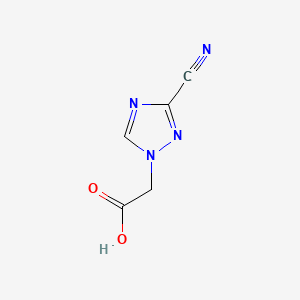 2-(3-Cyano-1H-1,2,4-triazol-1-yl)acetic acid chemical structure (CAS 1247628-40-5)