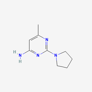 6-Methyl-2-(pyrrolidin-1-yl)pyrimidin-4-amine chemical structure (CAS 1247645-16-4)