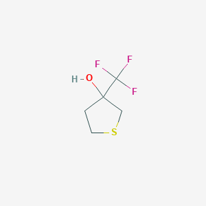 3-(Trifluoromethyl)tetrahydrothiophen-3-ol chemical structure (CAS 1247860-37-2)