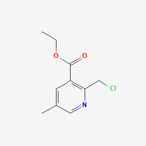 Ethyl 2-(chloromethyl)-5-methylnicotinate chemical structure (CAS 124796-97-0)