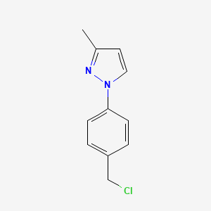 1-[4-(Chloromethyl)phenyl]-3-methyl-1H-pyrazole chemical structure (CAS 1248072-48-1)
