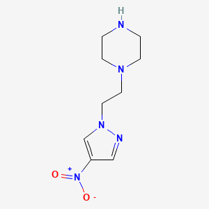 1-[2-(4-Nitro-1H-pyrazol-1-yl)ethyl]piperazine chemical structure (CAS 1248142-10-0)