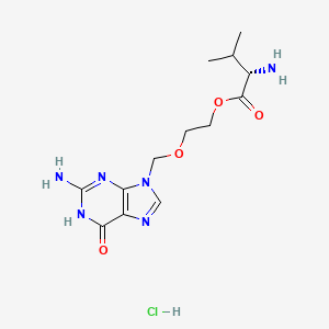 (S)-2-((2-Amino-6-oxo-1H-purin-9(6H)-yl)methoxy)ethyl 2-amino-3-methylbutanoate hydrochloride chemical structure (CAS 124832-27-5)