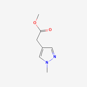 Methyl 2-(1-methyl-1H-pyrazol-4-yl)acetate chemical structure (CAS 1248548-23-3)