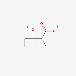 2-(1-Hydroxycyclobutyl)propanoic acid chemical structure (CAS 1248668-73-6)