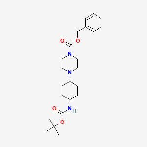 Benzyl 4-(4-((tert-butoxycarbonyl)amino)cyclohexyl)piperazine-1-carboxylate chemical structure (CAS 1248730-88-2)
