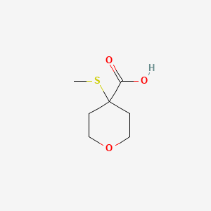 4-(Methylthio)tetrahydro-2H-pyran-4-carboxylic acid chemical structure (CAS 1248738-16-0)