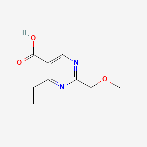 4-Ethyl-2-(methoxymethyl)pyrimidine-5-carboxylic acid chemical structure (CAS 1248747-23-0)