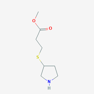 Methyl 3-(pyrrolidin-3-ylthio)propanoate chemical structure (CAS 1249202-14-9)