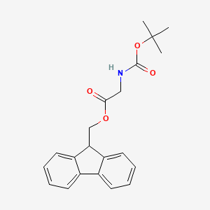 (9H-Fluoren-9-yl)methyl (tert-butoxycarbonyl)glycinate chemical structure (CAS 124927-97-5)