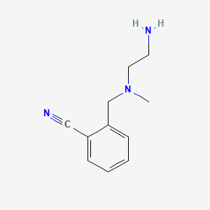 2-(((2-Aminoethyl)(methyl)amino)methyl)benzonitrile chemical structure (CAS 1249299-48-6)