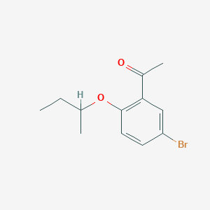 1-(5-Bromo-2-(sec-butoxy)phenyl)ethan-1-one chemical structure (CAS 1249445-13-3)