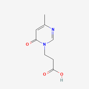 3-(4-Methyl-6-oxo-1,6-dihydropyrimidin-1-yl)propanoic acid chemical structure (CAS 1249567-59-6)