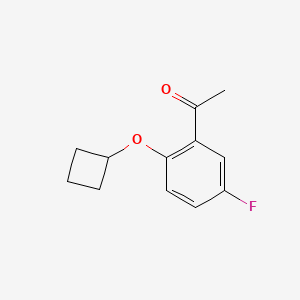 1-(2-Cyclobutoxy-5-fluorophenyl)ethan-1-one chemical structure (CAS 1249594-46-4)