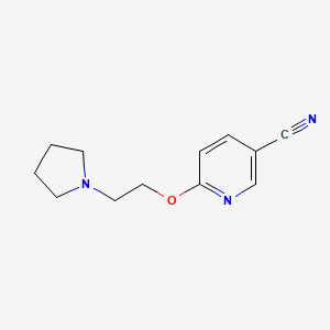6-(2-(Pyrrolidin-1-yl)ethoxy)nicotinonitrile chemical structure (CAS 1249741-18-1)