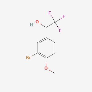 1-(3-Bromo-4-methoxyphenyl)-2,2,2-trifluoroethan-1-ol chemical structure (CAS 1249929-52-9)