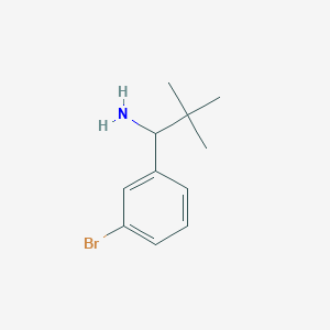 1-(3-Bromophenyl)-2,2-dimethylpropan-1-amine chemical structure (CAS 1250139-65-1)