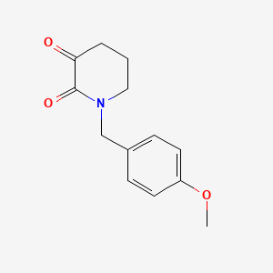 1-(4-Methoxybenzyl)piperidine-2,3-dione chemical structure (CAS 1250444-10-0)