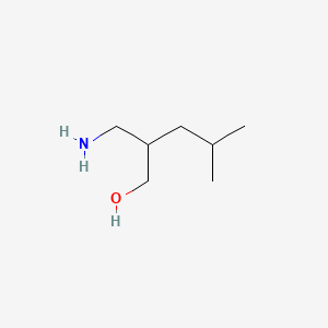 2-(Aminomethyl)-4-methylpentan-1-ol chemical structure (CAS 1250484-37-7)