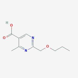 4-Methyl-2-(propoxymethyl)pyrimidine-5-carboxylic acid chemical structure (CAS 1250569-39-1)