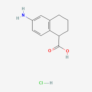 6-Amino-1,2,3,4-tetrahydronaphthalene-1-carboxylic acid hydrochloride chemical structure (CAS 125067-76-7)