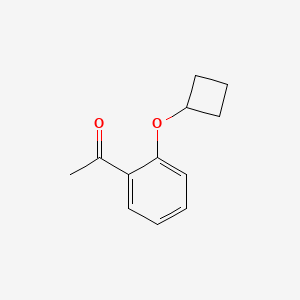 1-(2-Cyclobutoxyphenyl)ethan-1-one chemical structure (CAS 1250732-19-4)